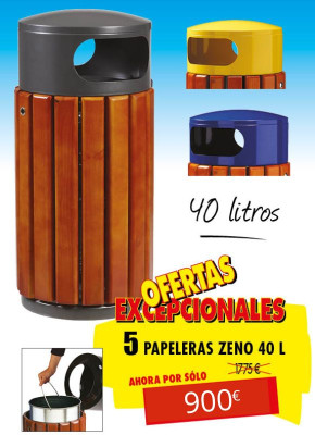 5 PAPELERAS PARA PARQUES ZENO
