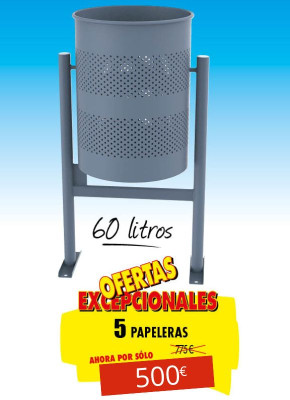 5 PAPELERAS METÁLICA BOLOÑA