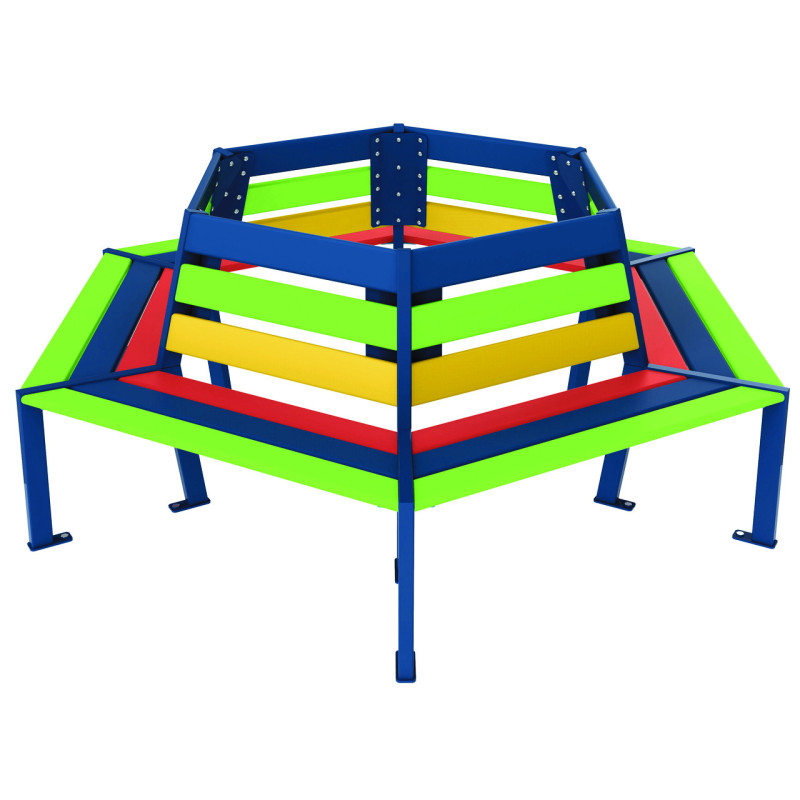 BANCO RODEA ÁRBOLES ARCOIRIS