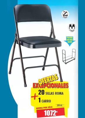 20 SILLAS PLEGABLES ROMA + 1 CARRO